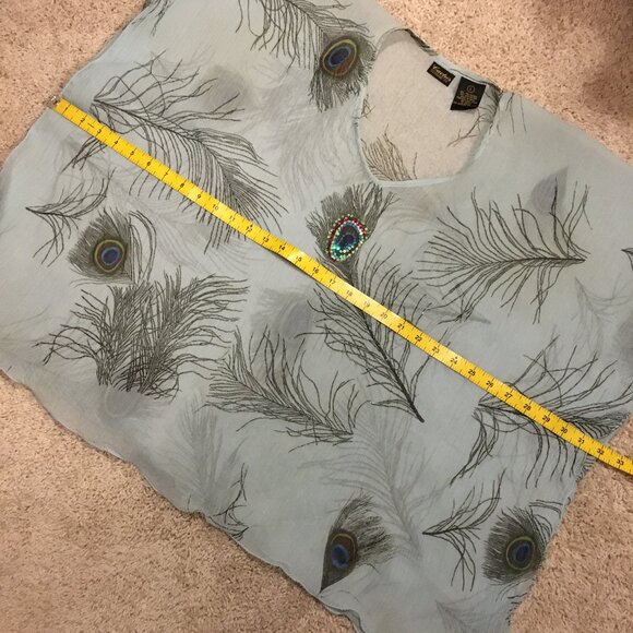 Cactus Peacock Art Deco Inspired Beach Cover - Picture 13 of 16